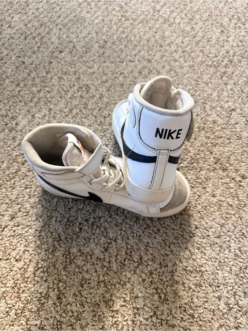 Nike Vandal High White Black Sneakers Kids Size 2Y
